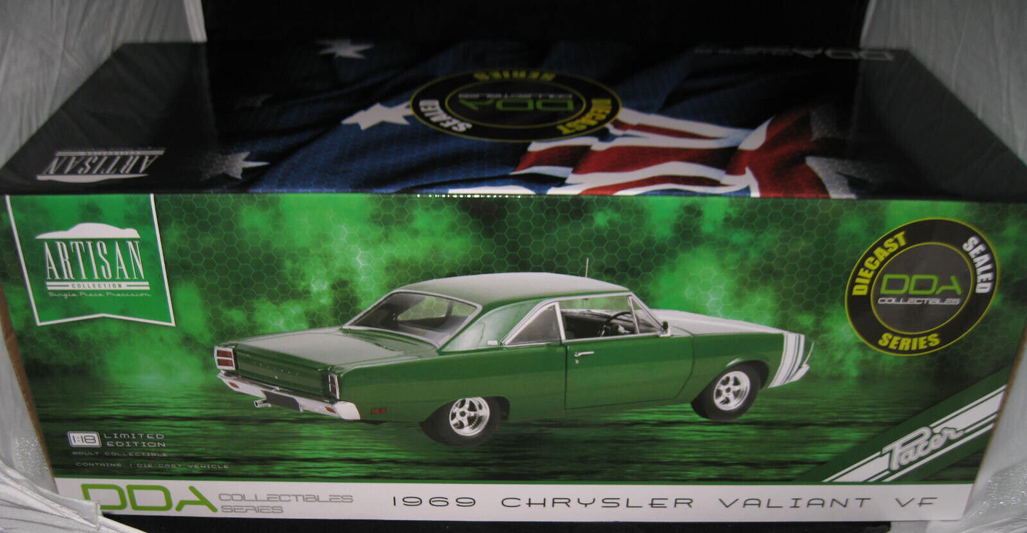 1/18 Greenlight DDA 1969 Chrysler Valiant Vf Pacer Hemi Green #DDA018 Ltd Ed