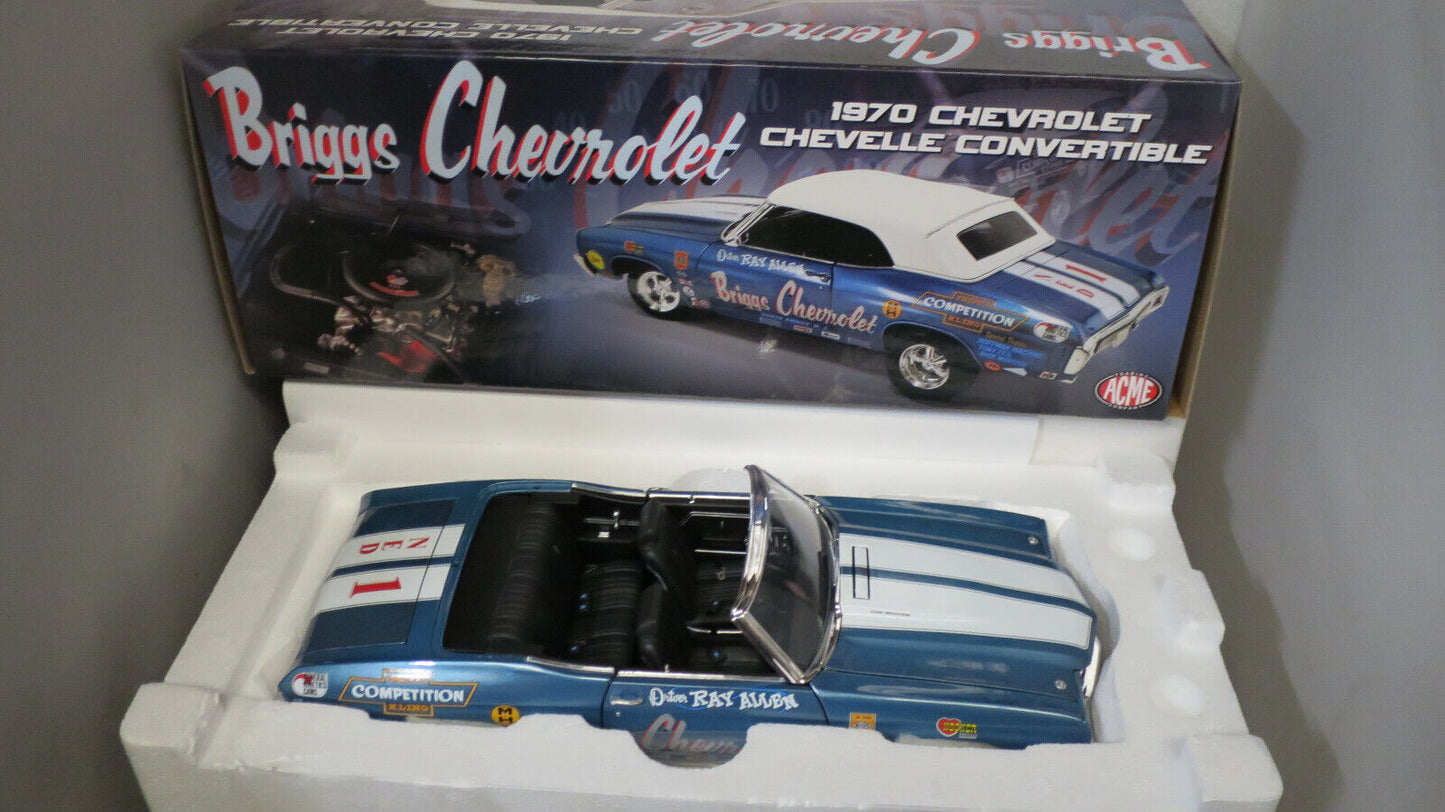 ACME 1/18 1970 CHEVROLET CHEVELLE CONVERTIBLE BRIGGS CHEVROLET A1805522