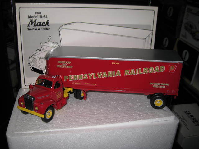 1.34 1St First Gear 1960 Model B-61 Mack Truck & Trailer Pennsylvania #19-1435