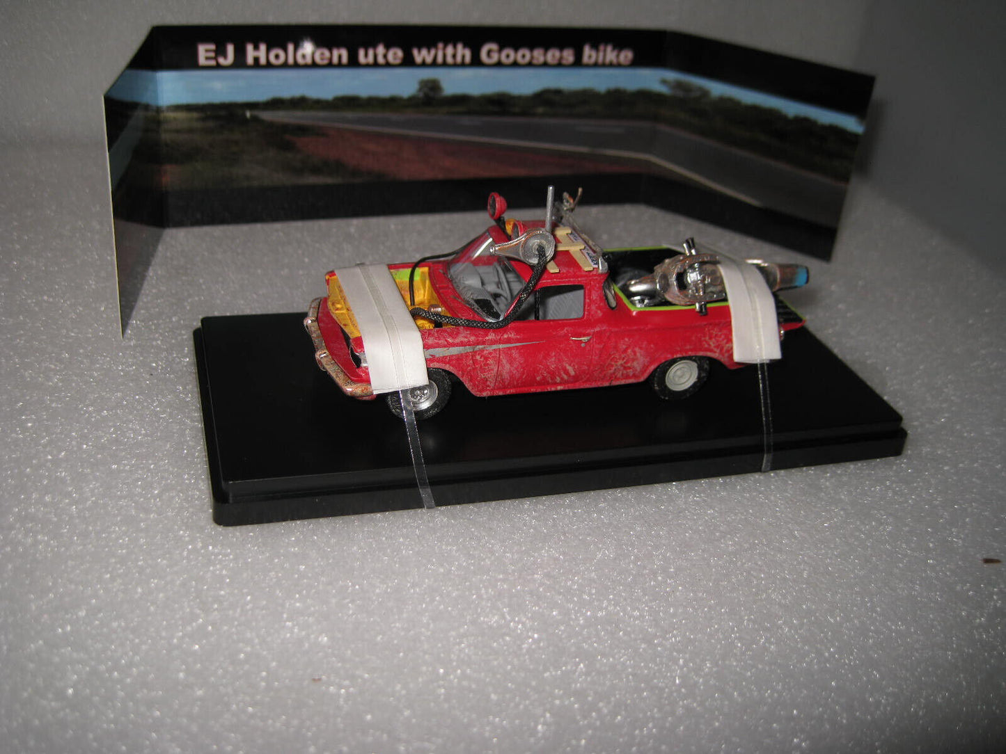 ACE DDA 1/43 Mad Max Movie Car Holden EJ Ute with Goose's MFP motorbike