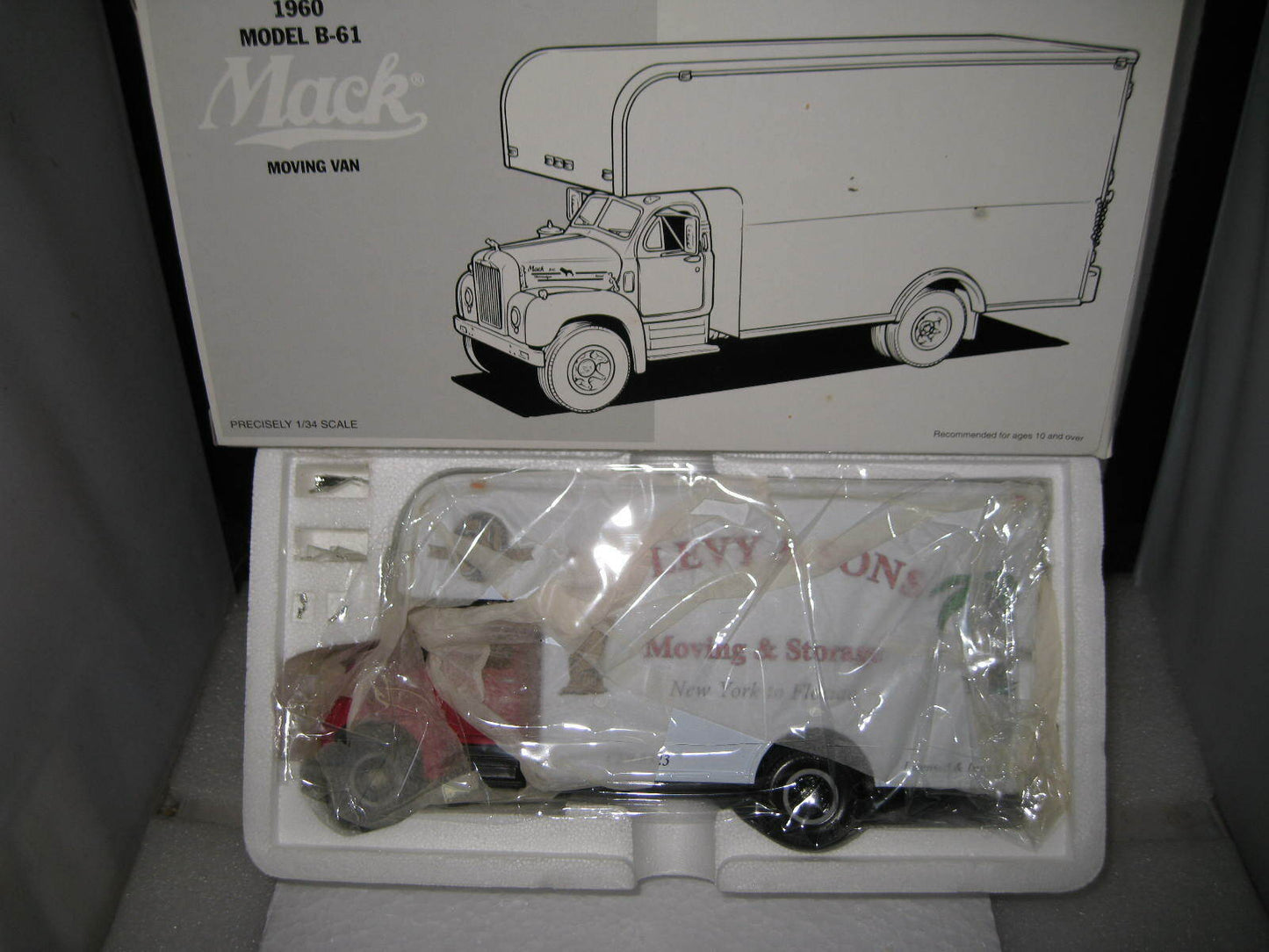 1/34 1St First Gear 1960 Model B-61 Mack Moving Van Truck J Levy & Sons #19-1971