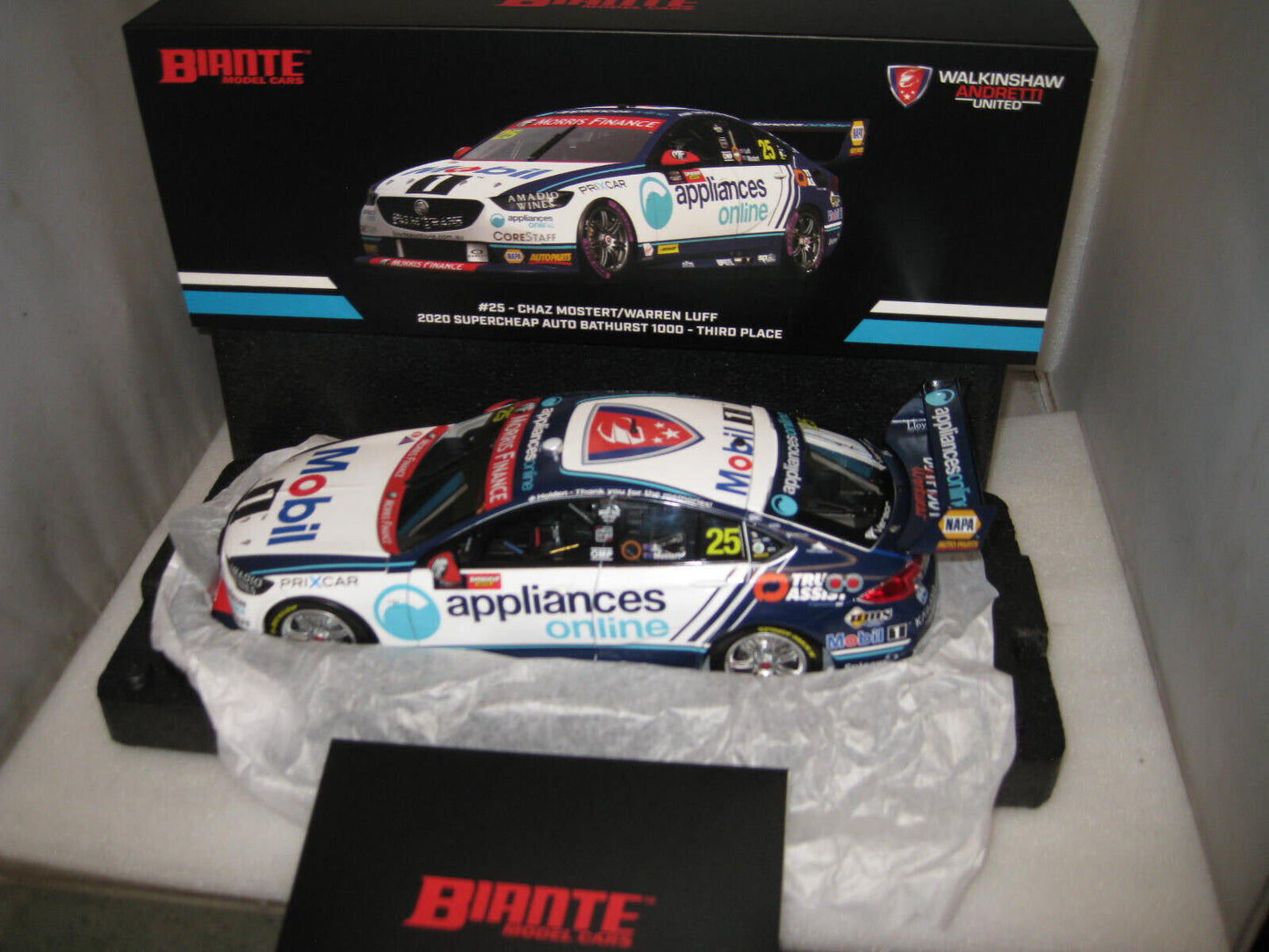 Biante 1/18 Holden Zb Commodore Waur #25 Mostert Luff 2020 Bathurst 1000 Third