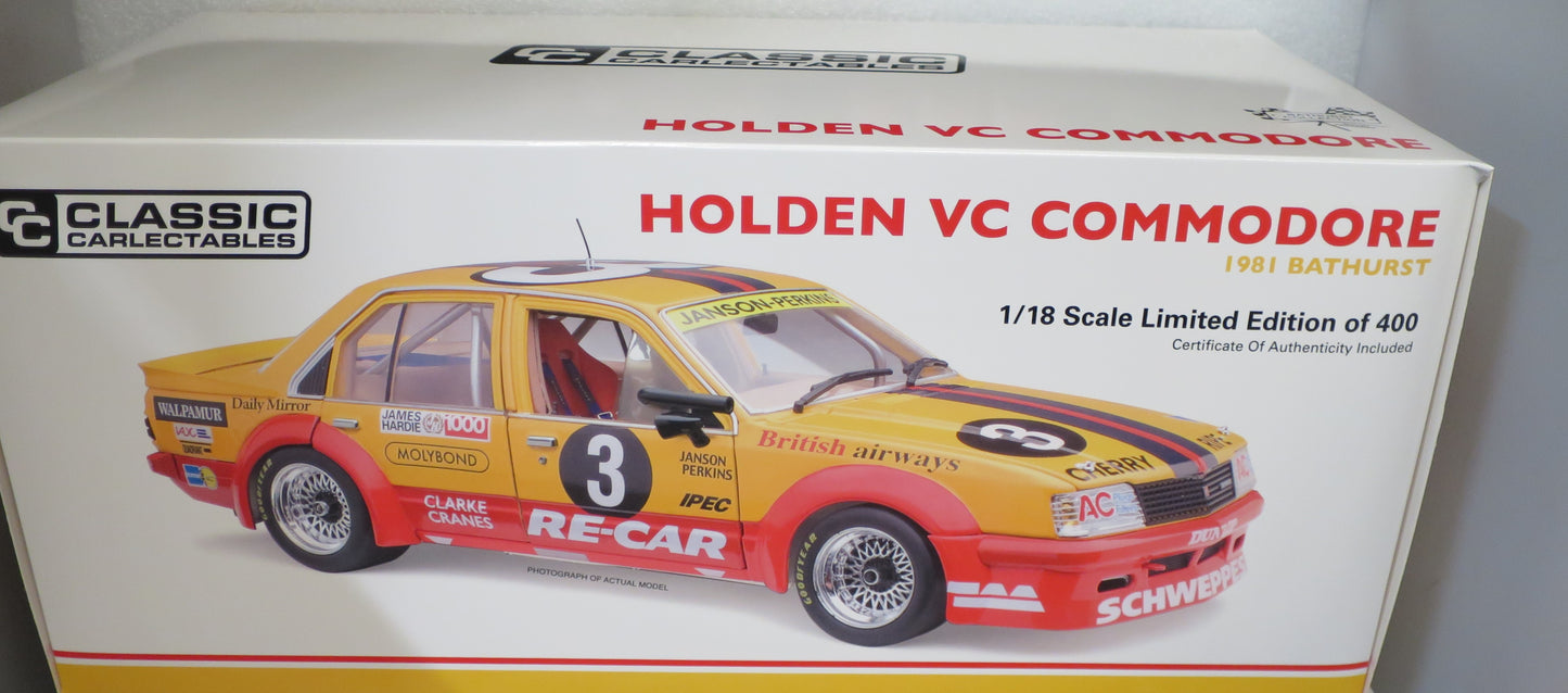 Classic Carlectables Holden VC Commodore 1981 Bathurst JANSON/ PERKINS 18805