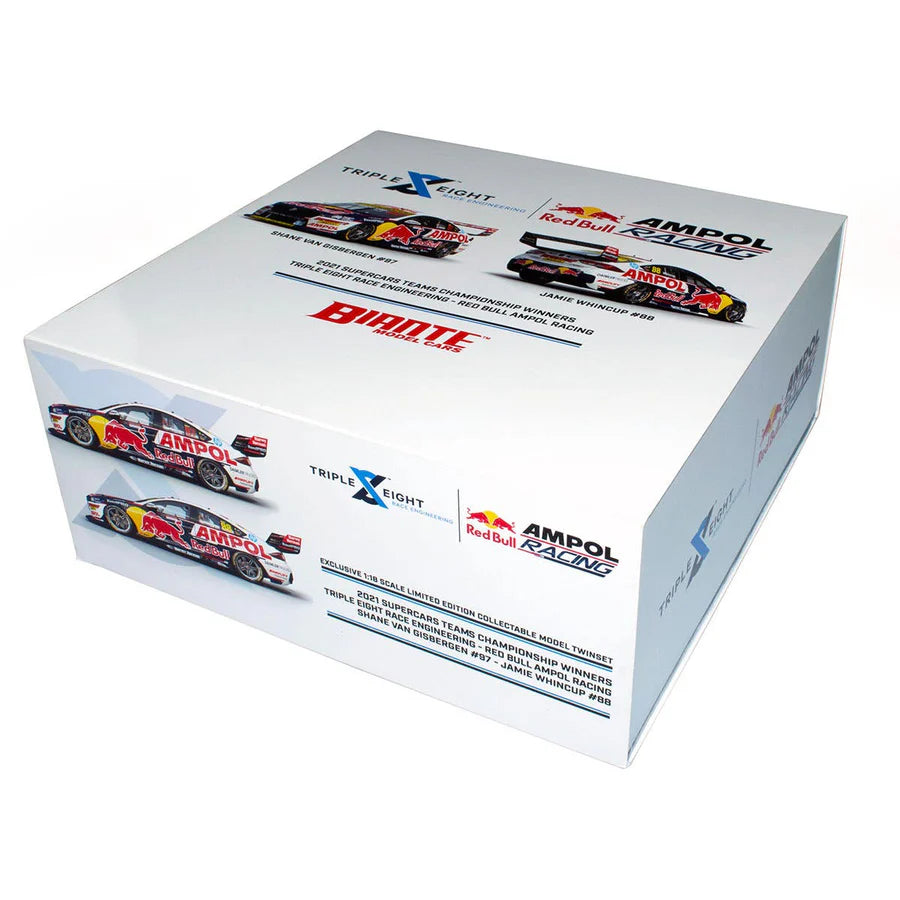 HOLDEN ZB COMMODORE - RED BULL AMPOL RACING - VAN GISBERGEN/WHINCUP - 2021 TEAMS CHAMPIONSHIP WINNER TWIN SET - 1:18 Scale Diecast