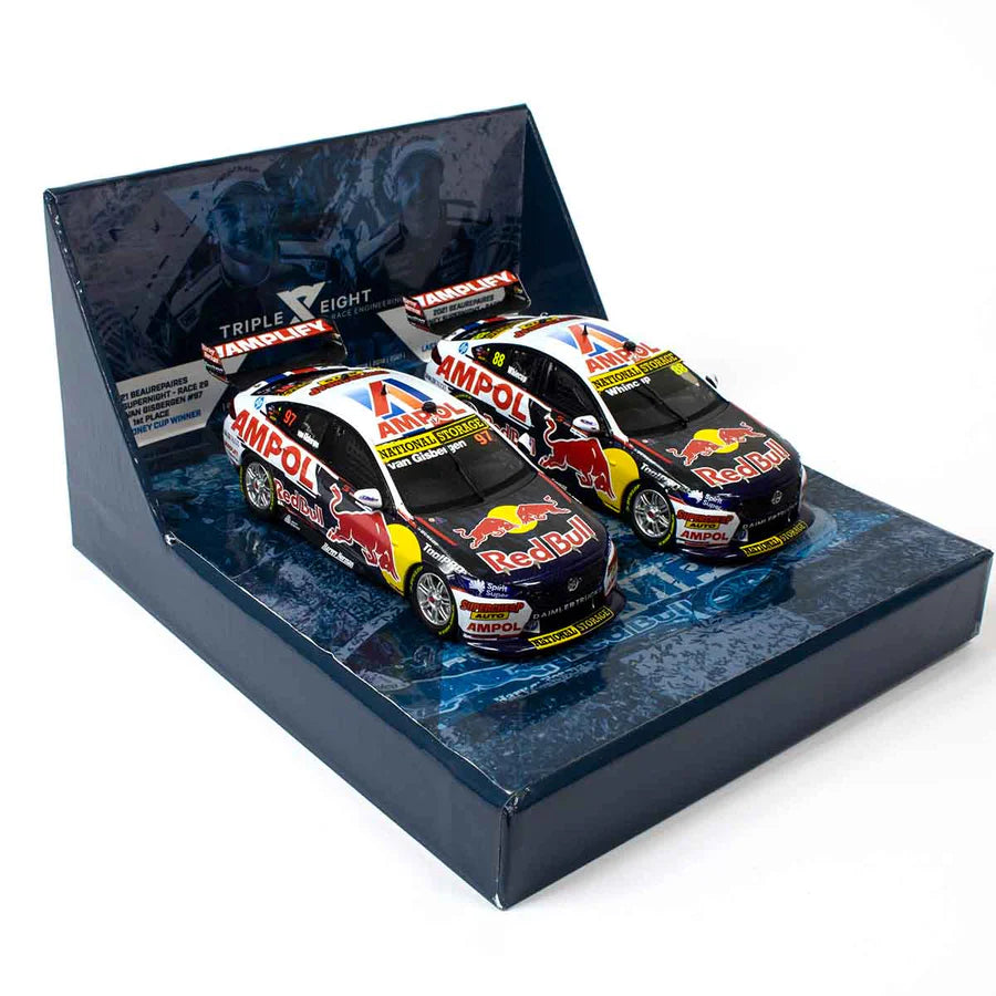 HOLDEN ZB COMMODORE - RED BULL AMPOL RACING - VAN GISBERGEN/WHINCUP - 2021 TEAMS CHAMPIONSHIP WINNER TWIN SET - 1:18 Scale Diecast