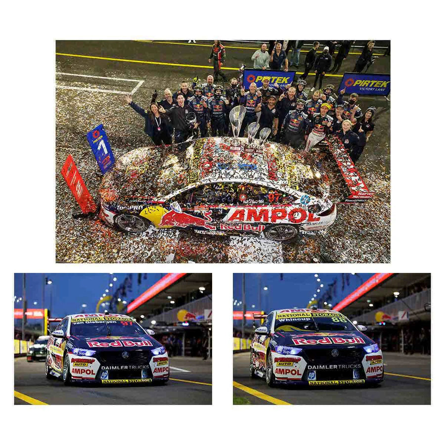 HOLDEN ZB COMMODORE - RED BULL AMPOL RACING - VAN GISBERGEN/WHINCUP - 2021 TEAMS CHAMPIONSHIP WINNER TWIN SET - 1:18 Scale Diecast