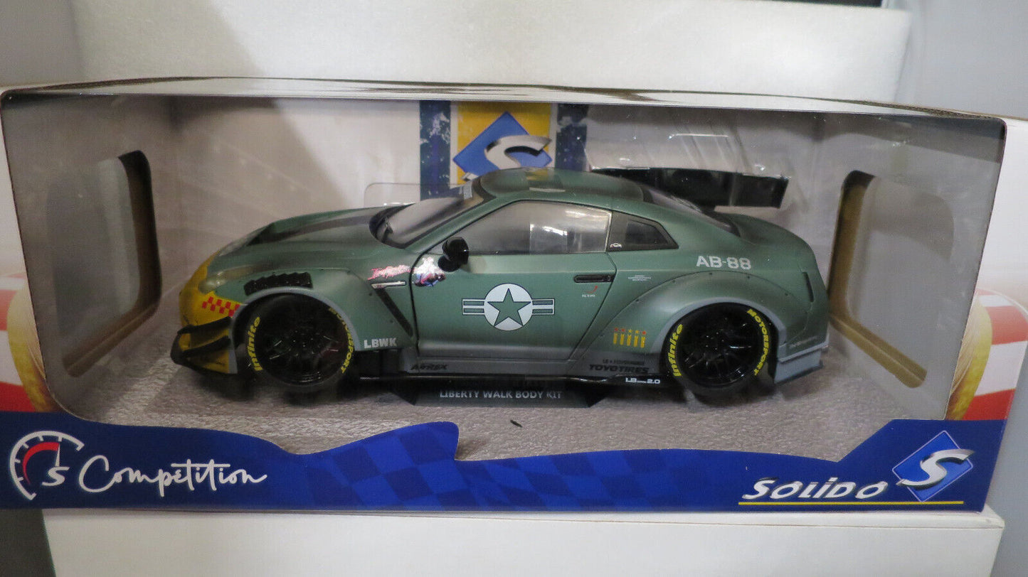 Soldio 1/18 Nissan GT-R R35 Liberty Walk Body Kit Type 2 Army Fighter #S180507