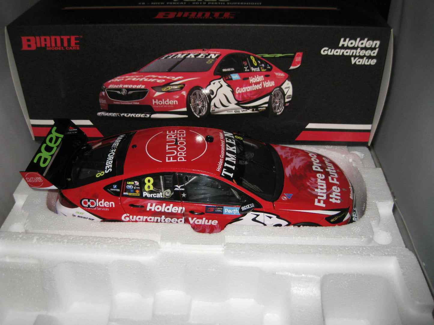 Biante 1/18 Percat Holden Zb Commodore #8 Bjr Perth Night Supercar 2019 B18H1L A