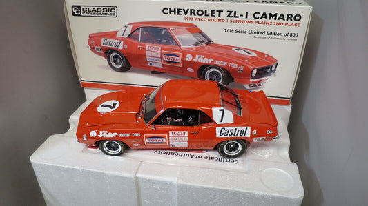 CLASSIC 1/18 Chevrolet ZL-1 Camaro 1972 ATCC Bob Jane Symons Plains 2nd #18786