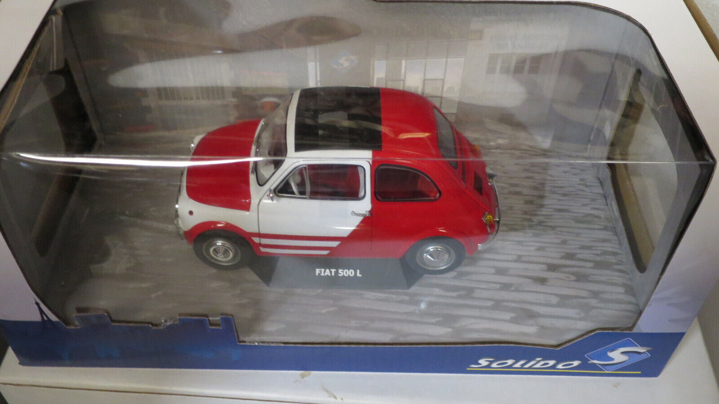 Solido 1/18 DIECAST Fiat 500 L 1965 Turbina Tribute Robe Di Kappa Red #S1801408