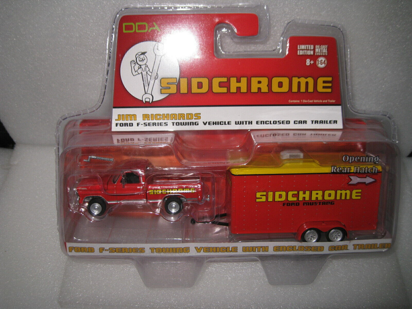DDA 1/64 Jim Richards Ford F Series Truck & Enclosed Car Trailer Sidchrome
