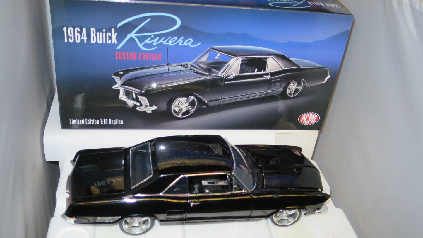 ACME 1/18  1964 BUICK RIVIERA CUSTOM CRUISER BLACK LTD OF 354   A1806307