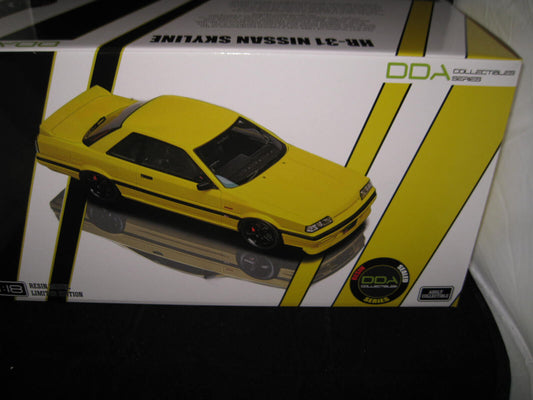 DDA 1/18 Hr-31 Nissan Skyline R31  Gts-R Yellow Limited Edition Resin Model
