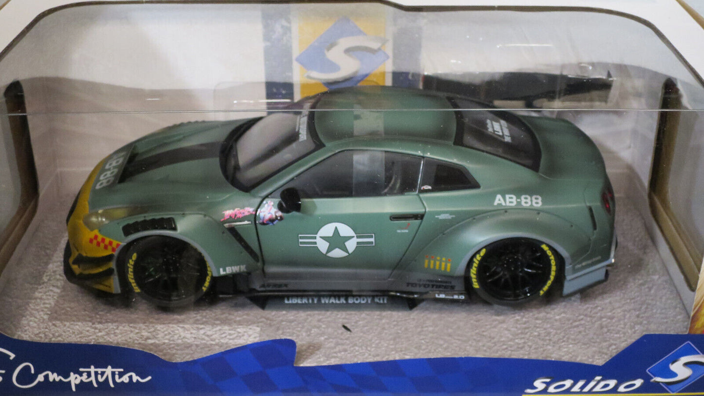 Soldio 1/18 Nissan GT-R R35 Liberty Walk Body Kit Type 2 Army Fighter #S180507