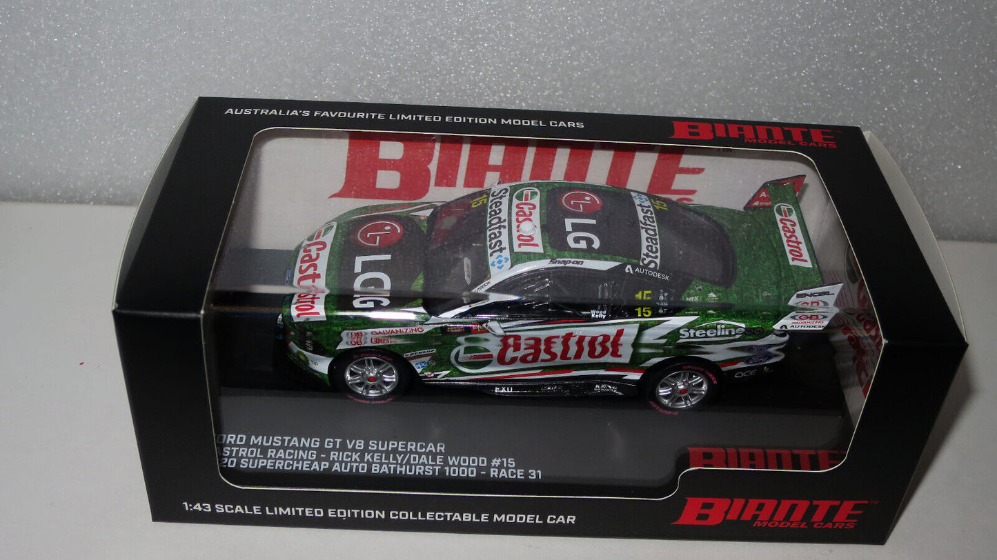 1/43 BIANTE FORD MUSTANG GT KELLY WOOD CASTROL RACING 2020 BATHURST #15 #B43F20C