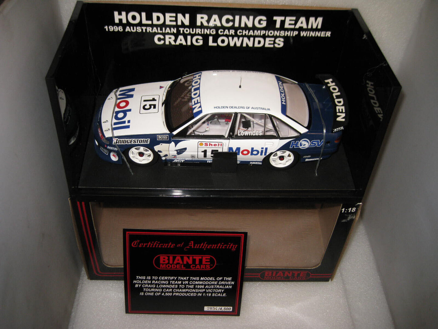 BIANTE 1/18 HOLDEN VR COMMODORE CRAIG LOWNDES HRT  #15 1996 CHAMPIONSHIP WINNER