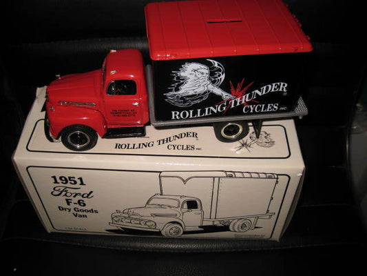 1/34 First Gear 1951 Ford F6 Dry Goods Van Rolling Thunder #28-1141 Old Stock