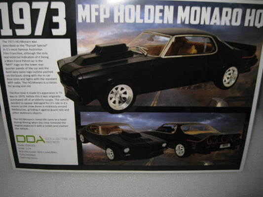 1/24 DDA Dealers Brochure Only 1973 Holden Monaro Hq Mfp  Mad Max  Nightrider