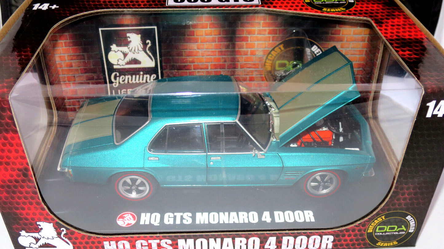 1/24 DDA 1973 /74 Holden Hq 308 Gts Monaro 4 Door Turquoise Green Opening Parts