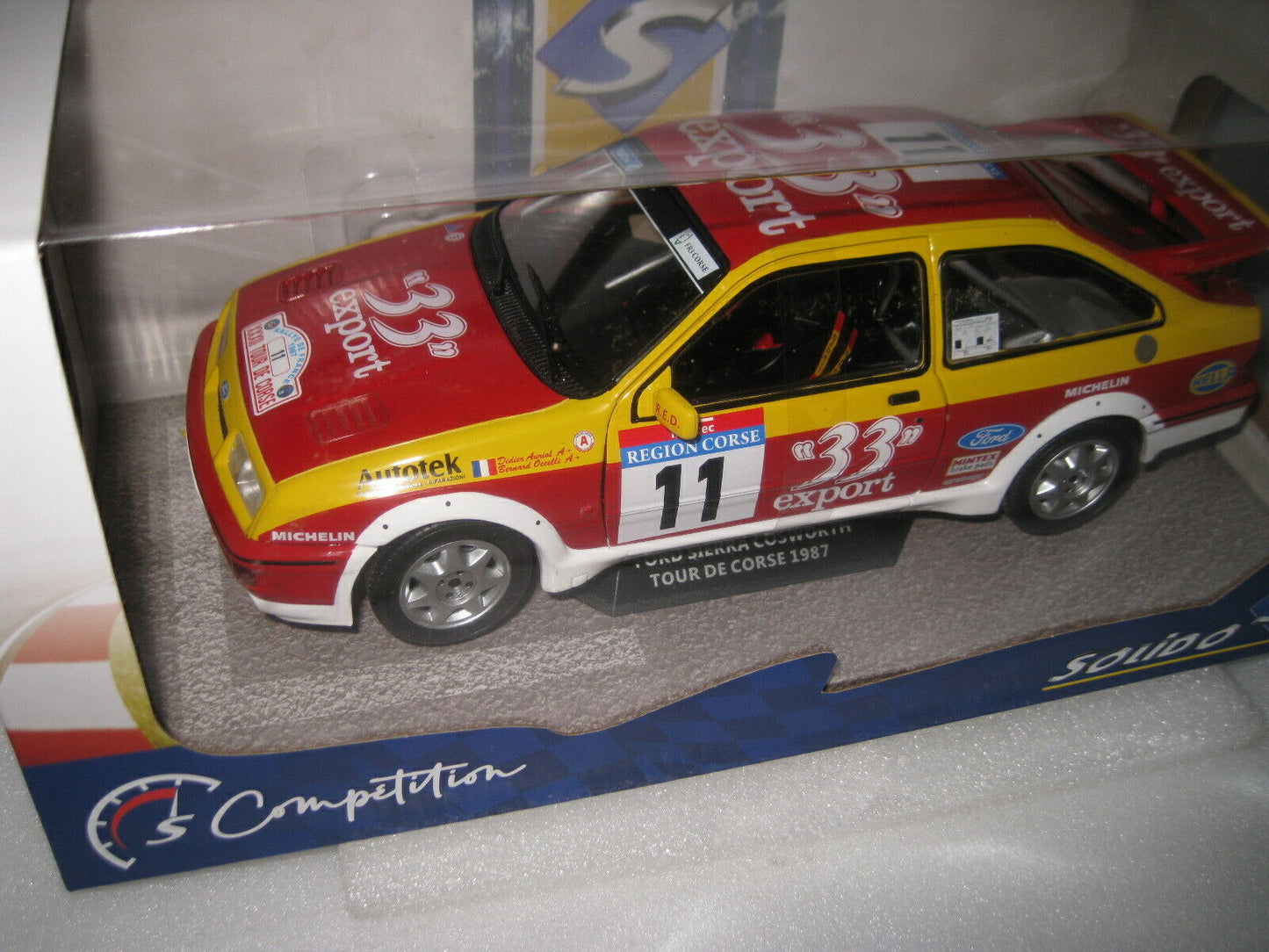 SOLIDO 1/18 Ford Sierra Cosworth Tour De Corse 1987 AURIOL OCCELLI #11 #S1806103