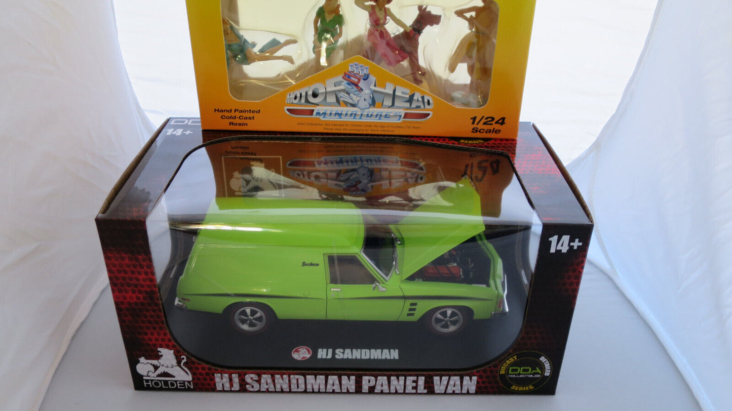 1/24  DDA   Holden Hj  Panel Van Sandman V8 Lime Green  + Figurines Set