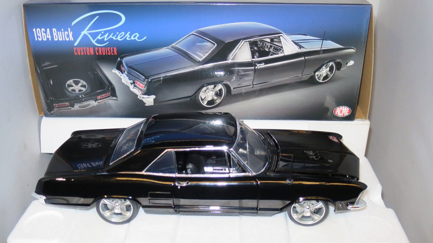 ACME 1/18  1964 BUICK RIVIERA CUSTOM CRUISER BLACK LTD OF 354   A1806307