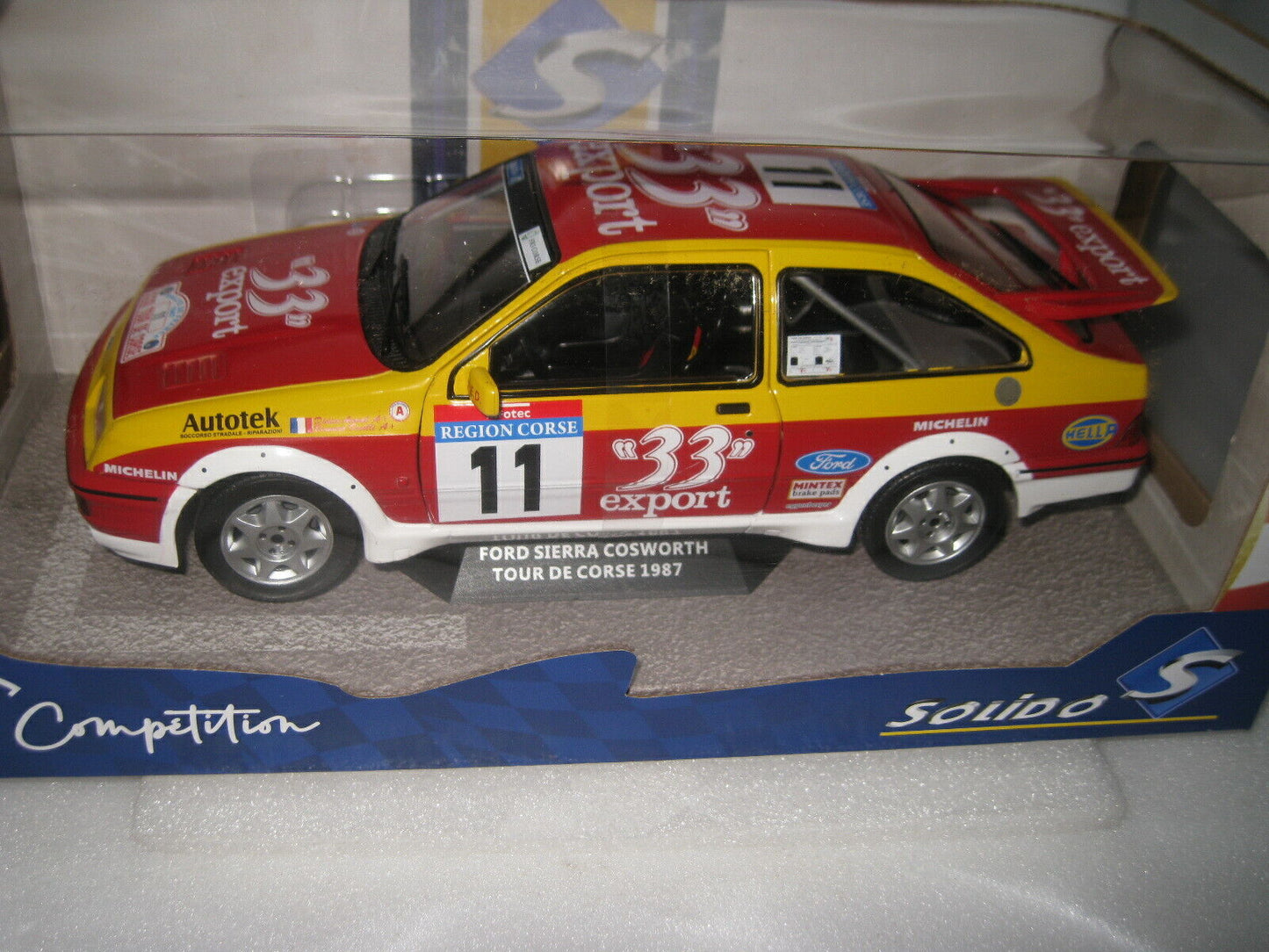 SOLIDO 1/18 Ford Sierra Cosworth Tour De Corse 1987 AURIOL OCCELLI #11 #S1806103